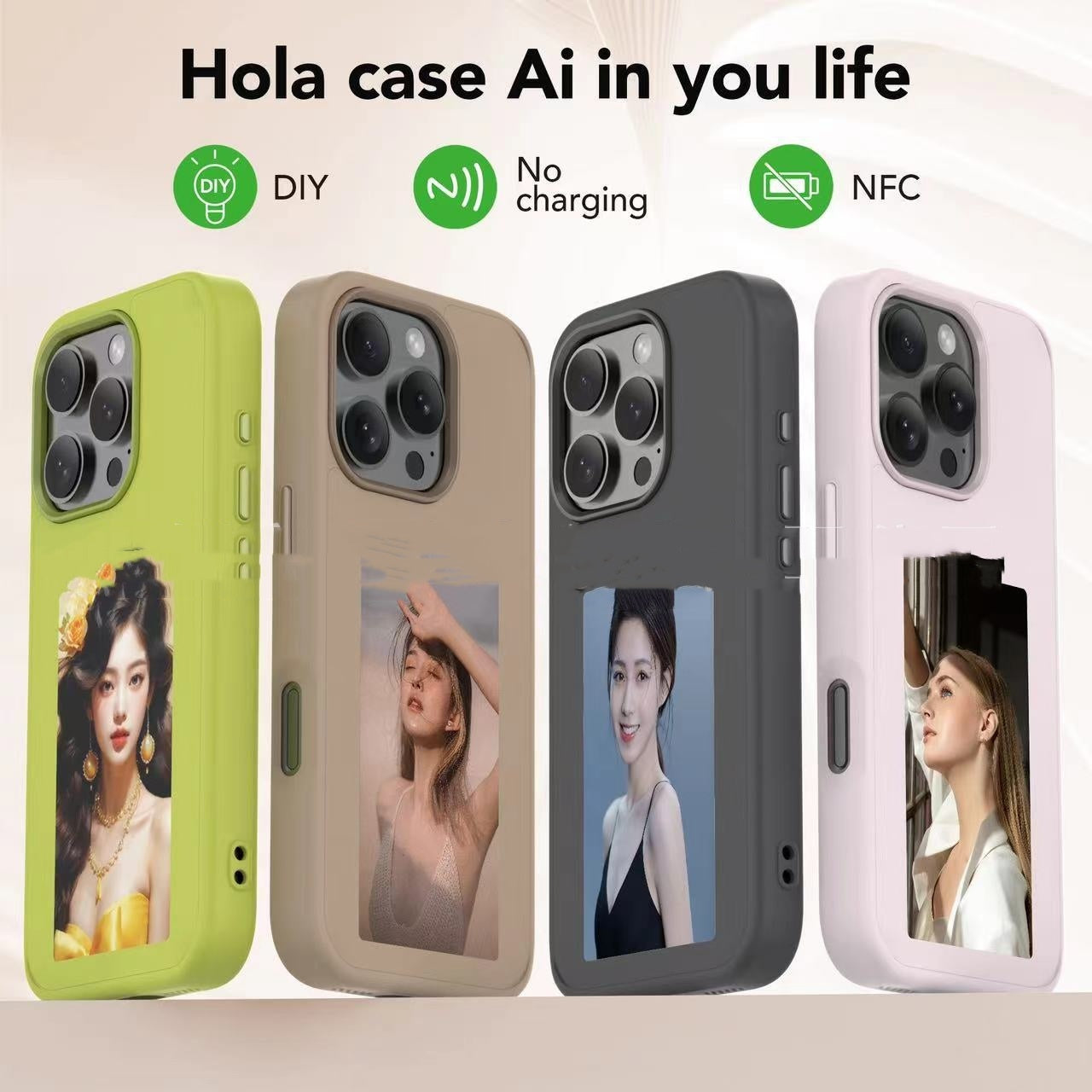 Phone Case with changeable back photo NFC connected